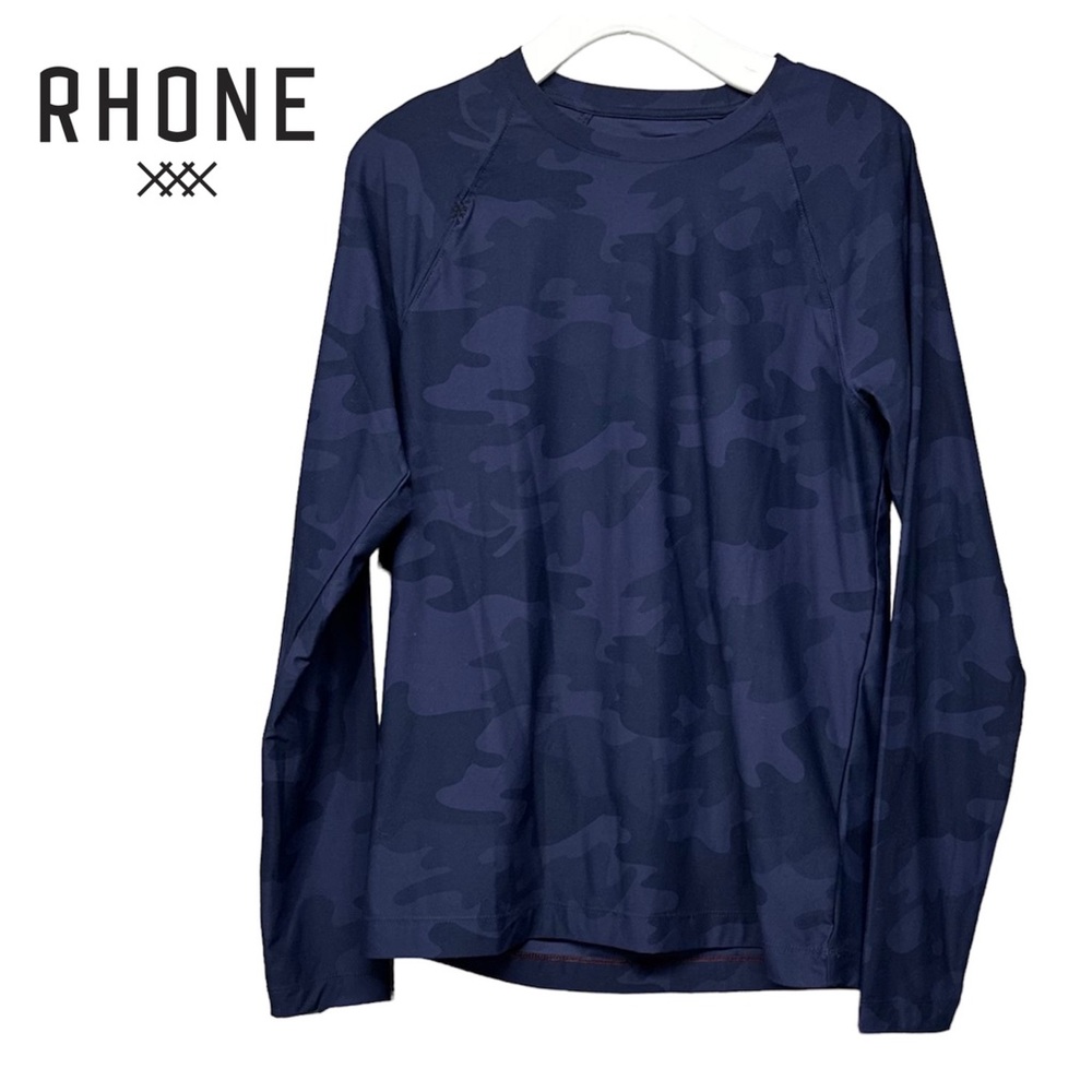 Rhône Reign Long Sleeve Top in Blue Camo NWT [P15]